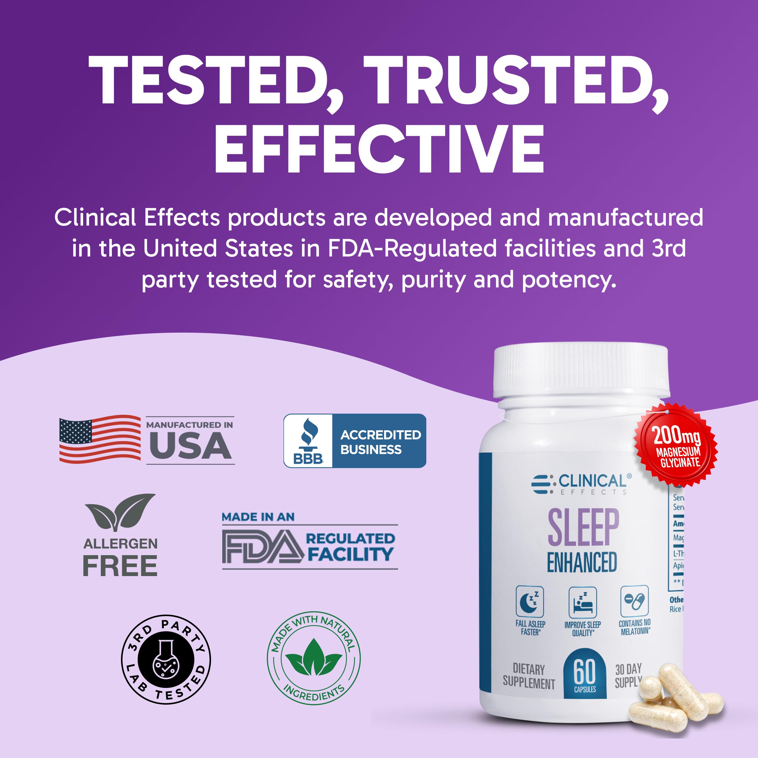 Clinical Effects Magnesium Supplement with a glass of water