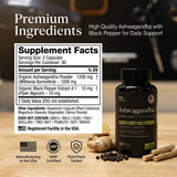 Close-up of 100 Supps Organic Ashwagandha capsules