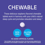 Close-up of 21st Century Kids Melatonin Tablets showing raspberry flavour