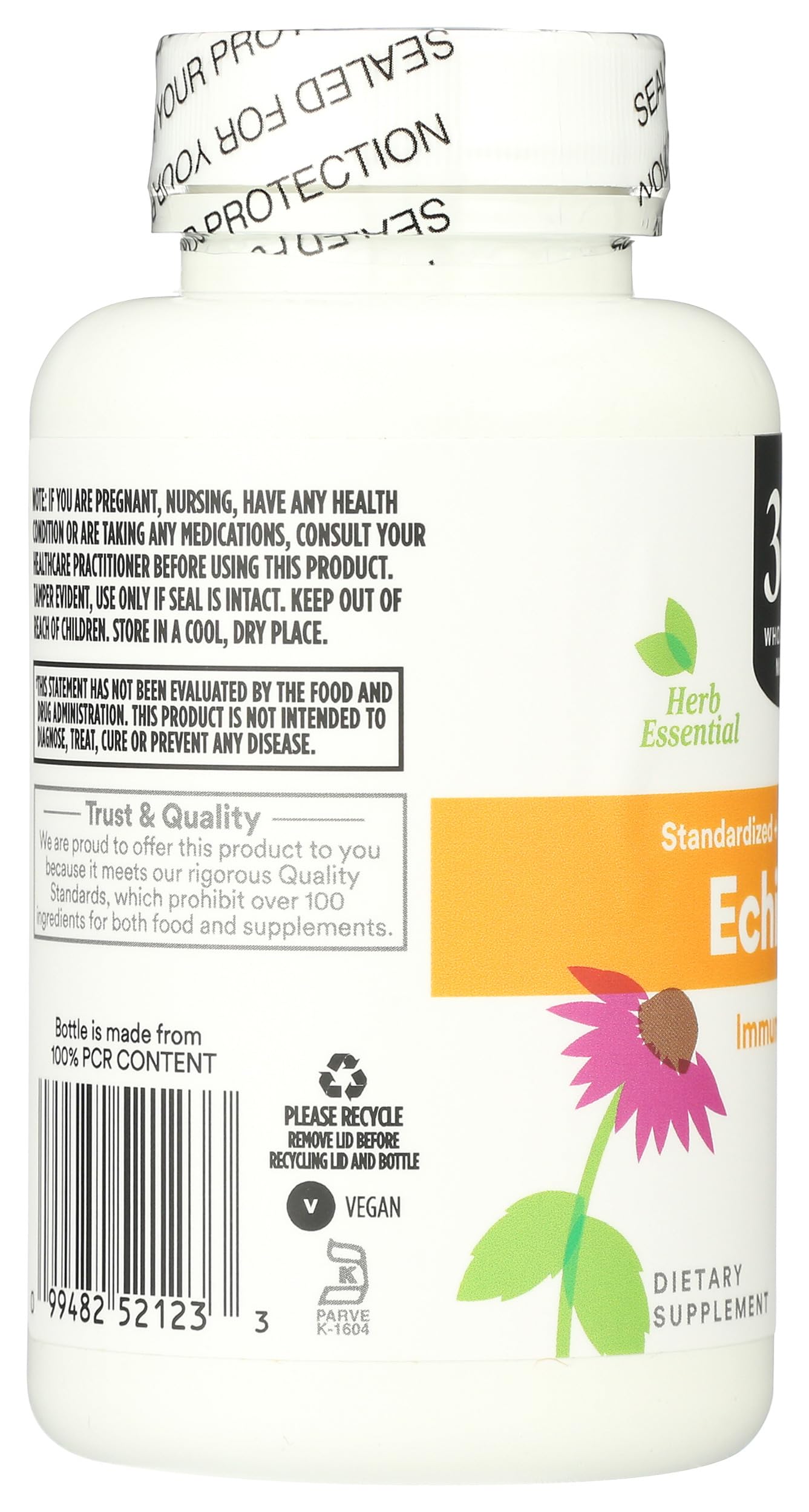 Close-up of 365 by Whole Foods Market Echinacea vegan capsules
