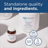 Close-up of a balanced routine Maintenance L-Methylfolate capsules