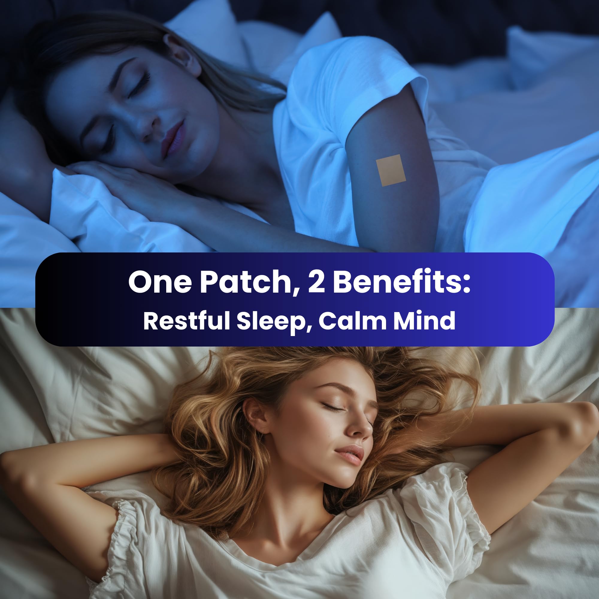 Close-up of a Live To Shine Sleep Patch on skin