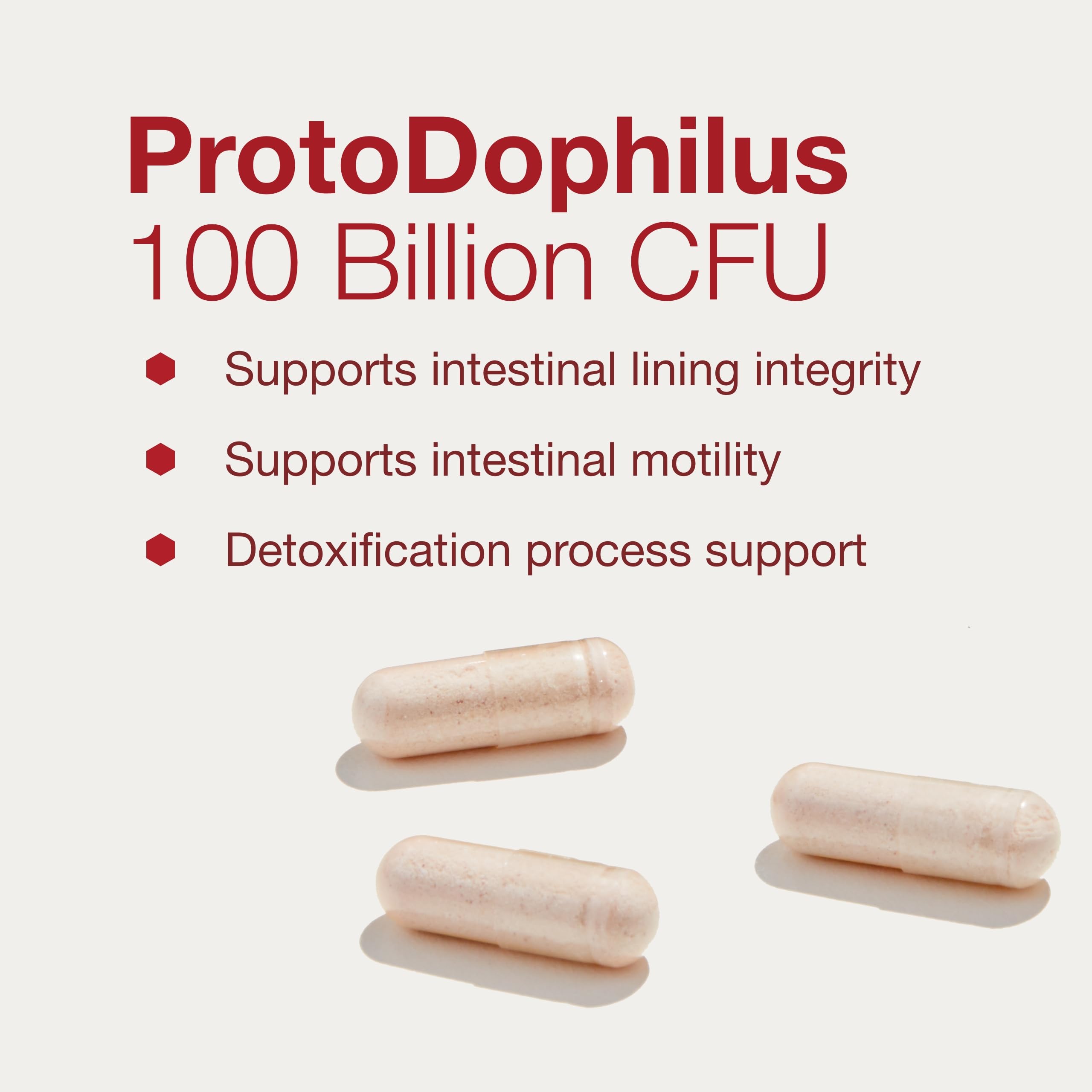 Close-up of a single PROTOCOL FOR LIFE BALANCE ProtoDophilus capsule