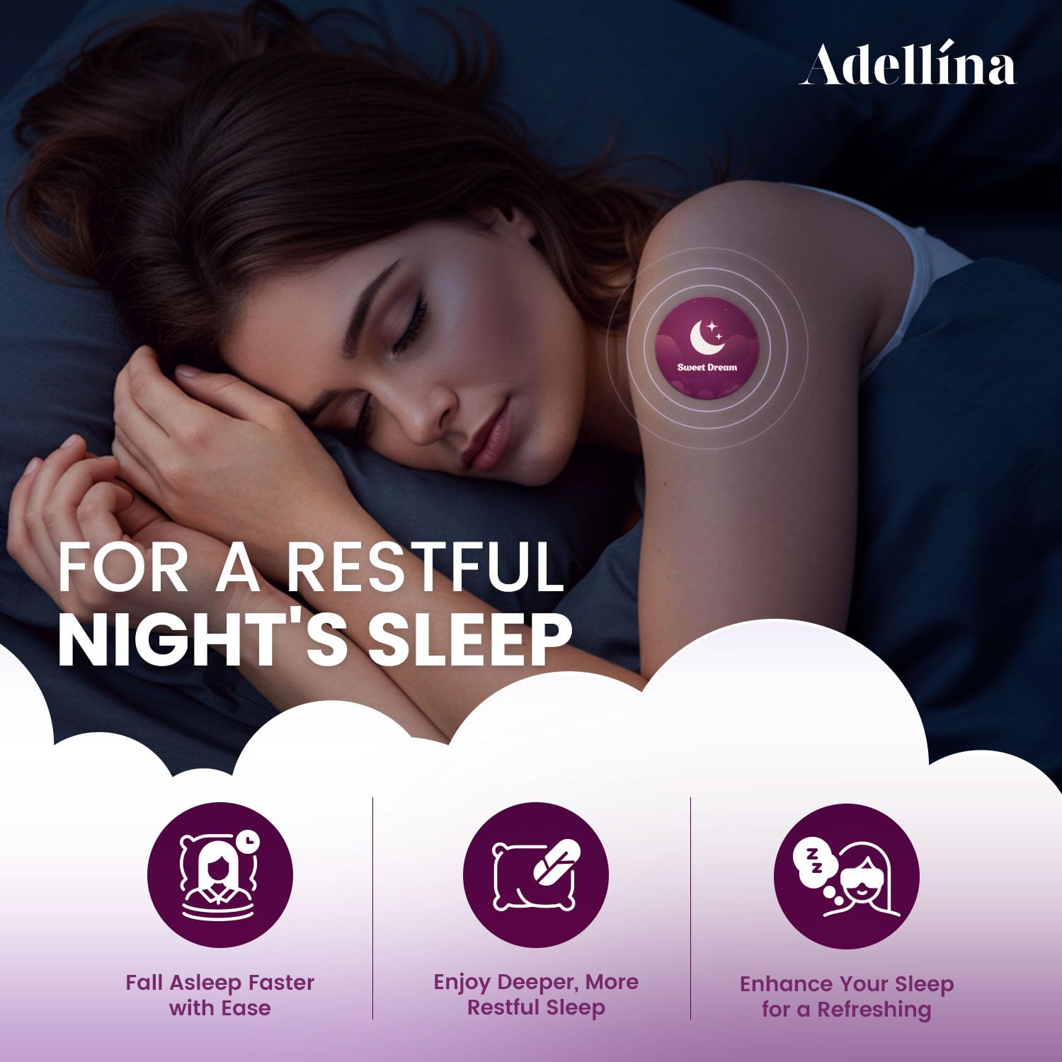 Close-up of Adellina Sleep Patch showing ingredients