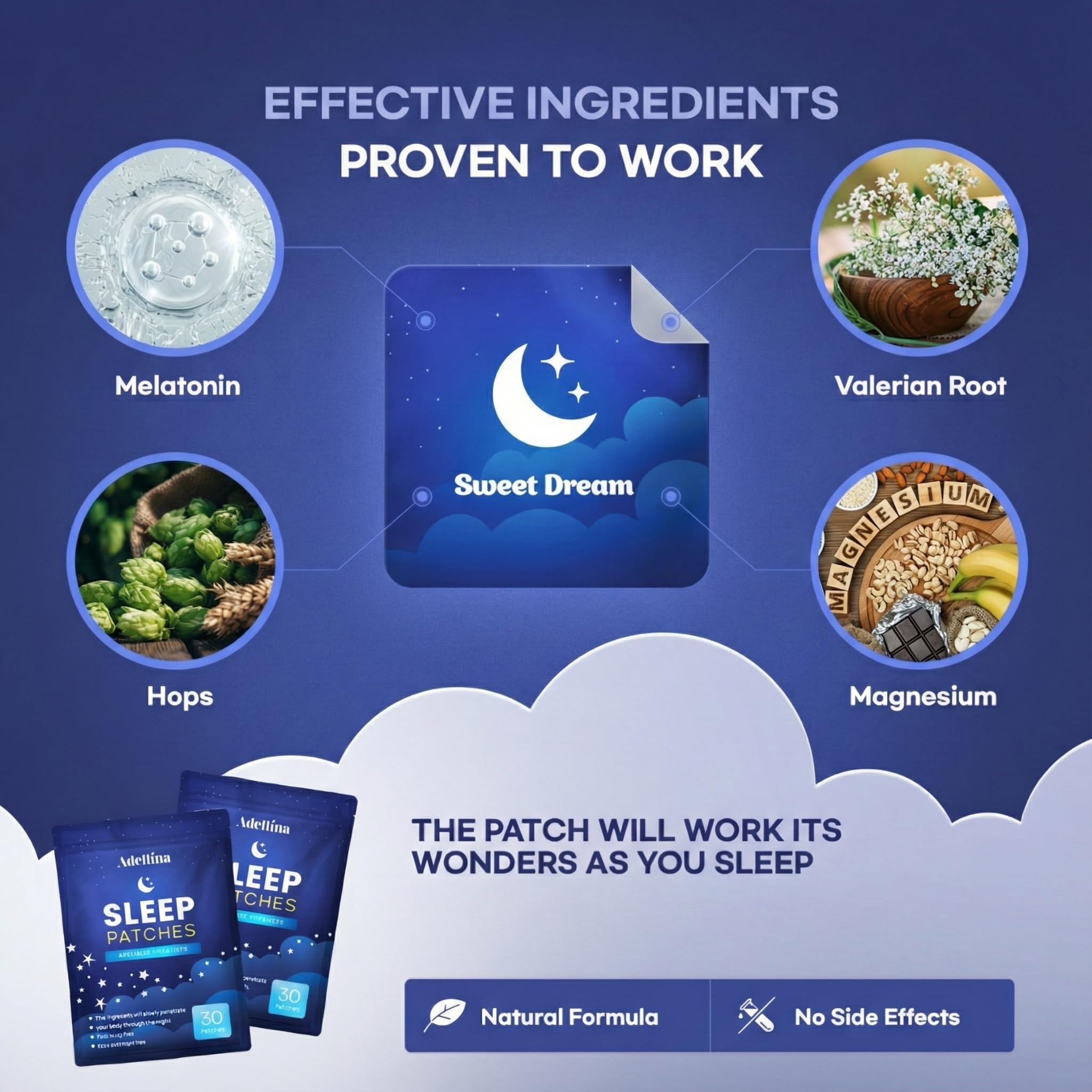 Close-up of Adellina Sleep Supplement Patch on wrist