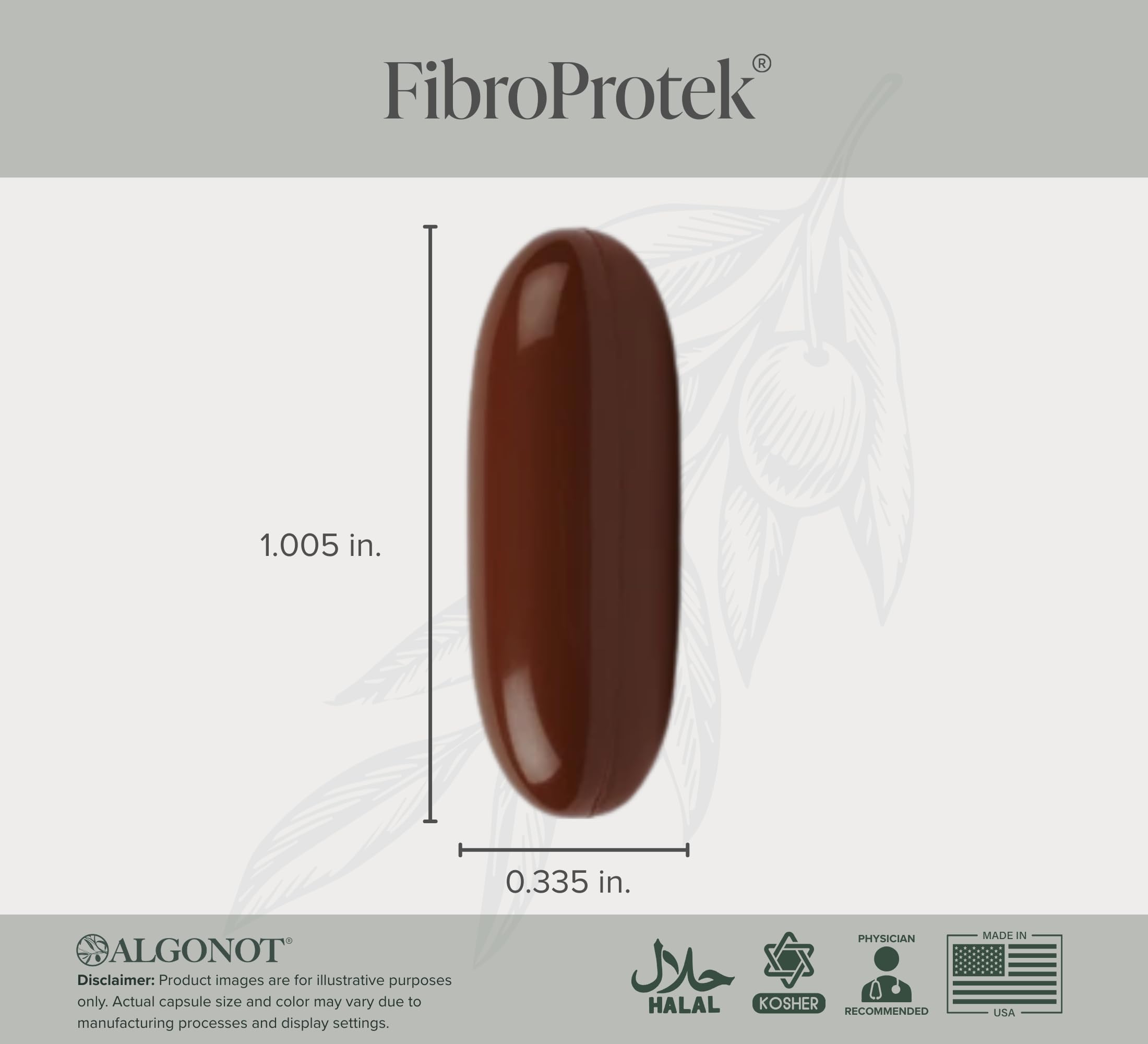 Close-up of Algonot FibroProtek CoQ10 softgel capsules