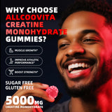 Close-up of Allcoovita Creatine Gummies showing individual gummies