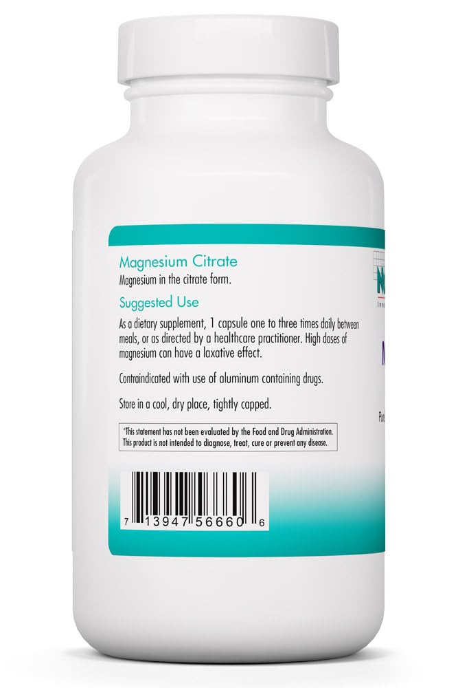 Close-up of Allergy Research Group Magnesium Citrate 170mg capsules