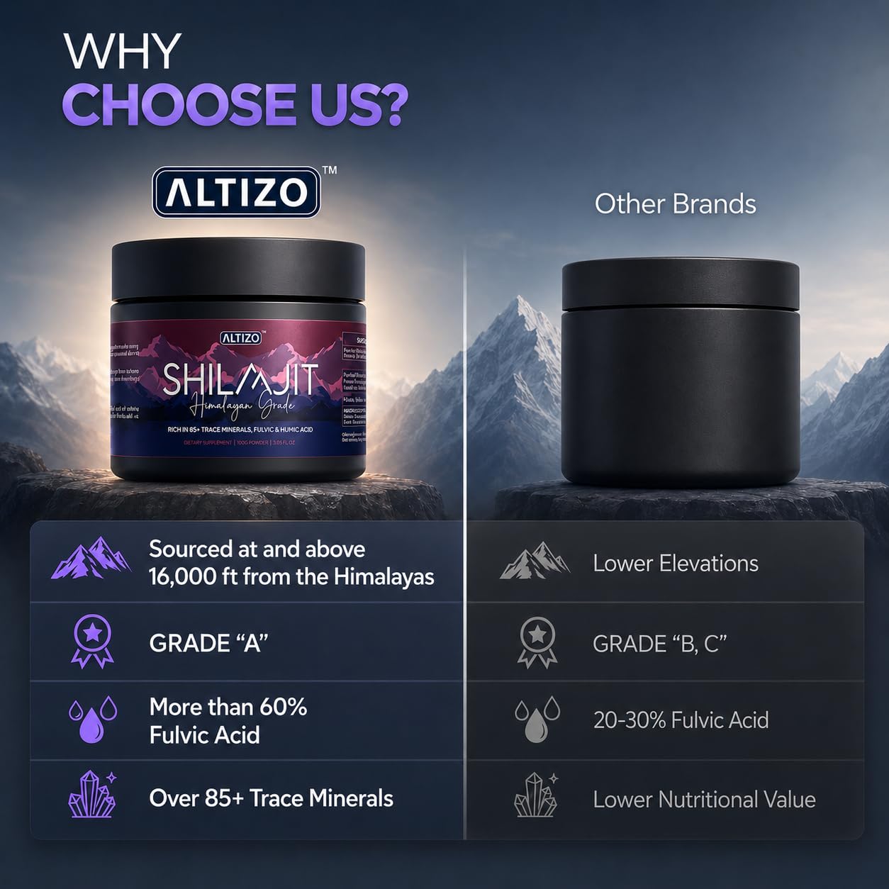 Close-up of Altizo Pure Himalayan Shilajit Resin