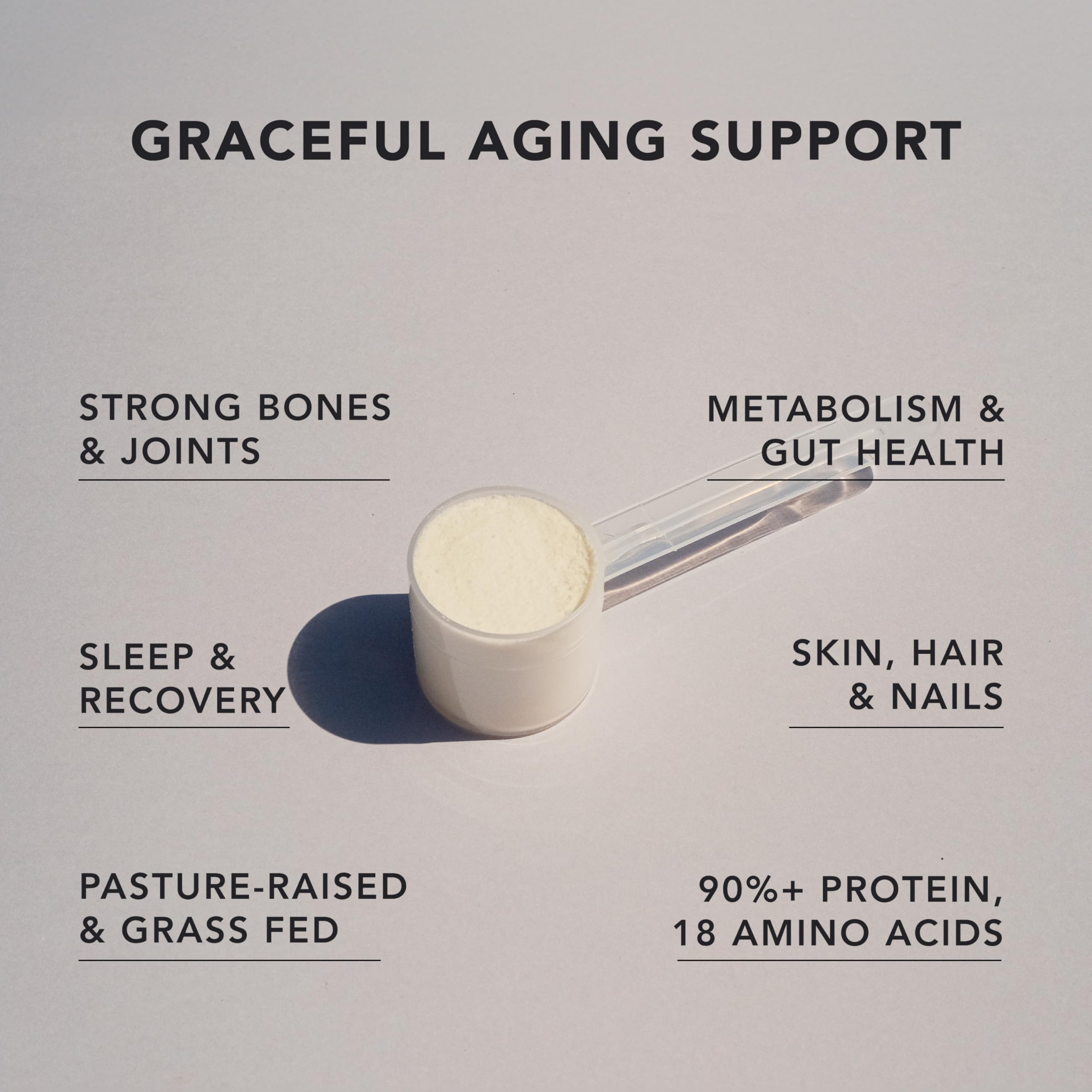 Close-up of AMANDEAN Grass-Fed Beef Collagen Powder texture