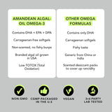 Close-up of AMANDEAN Vegan Omega-3 Algal Oil softgel