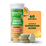 Close-up of Amazing Grass Effervescent Green Tablets packaging