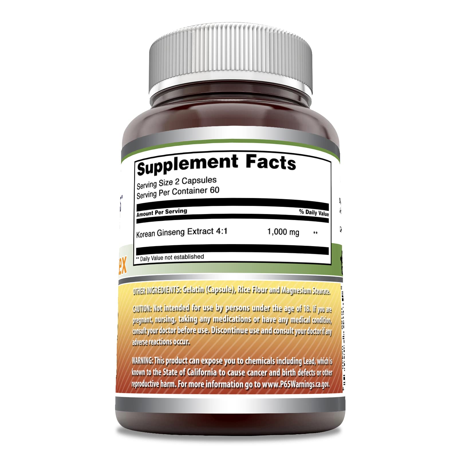 Close-up of Amazing Nutrition Ginseng Complex capsules