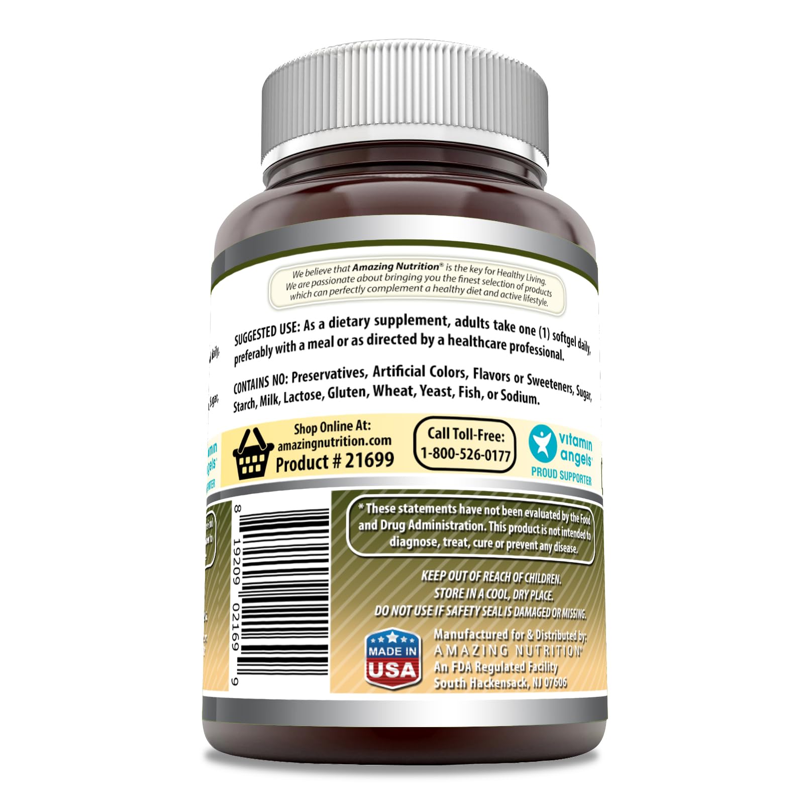 Close-up of Amazing Nutrition Oregano Oil Softgel