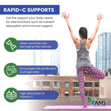 Close-up of America Medic & Science Rapid-C Vitamin C tablets
