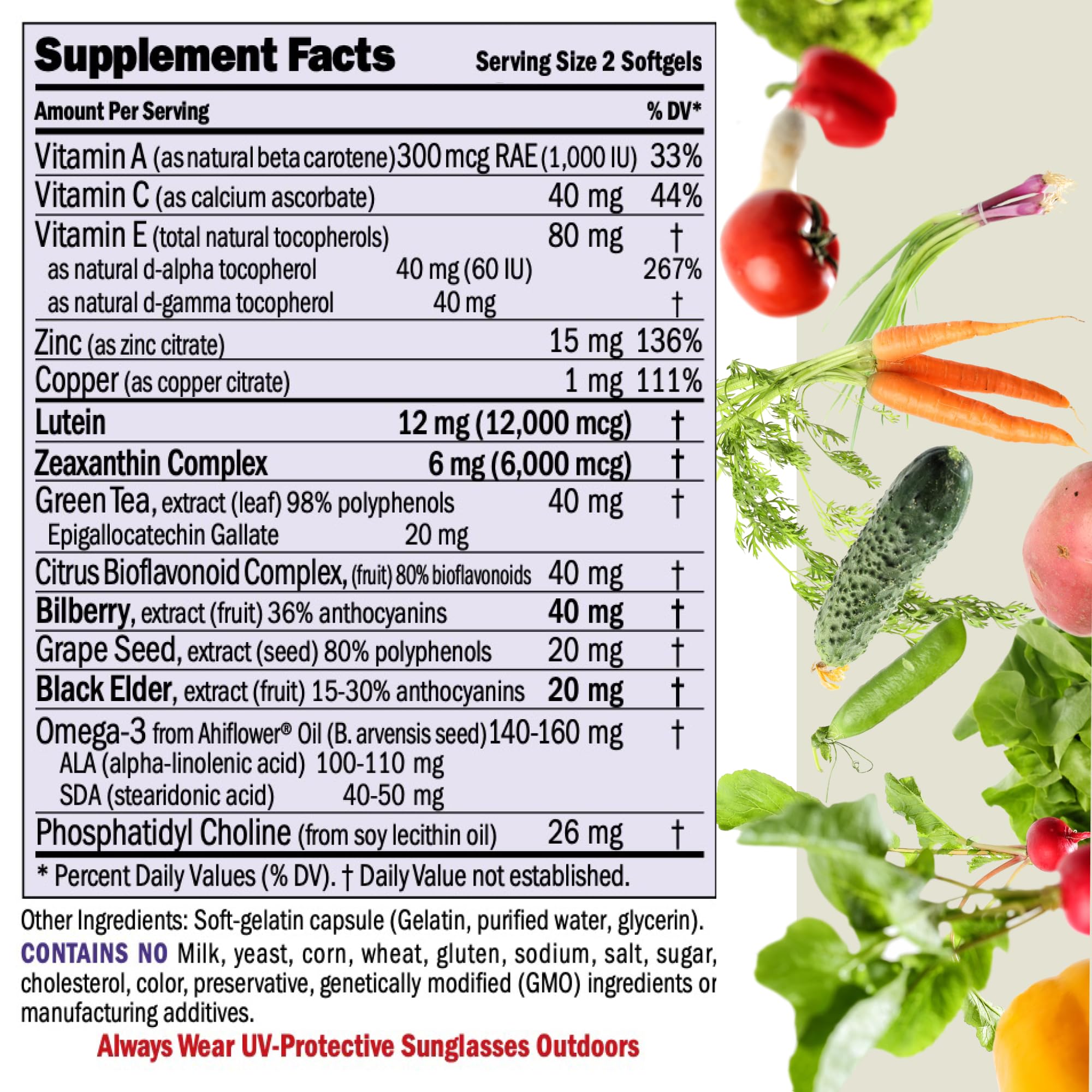 Close-up of Andrew Lessman Ultimate Eye Support capsules