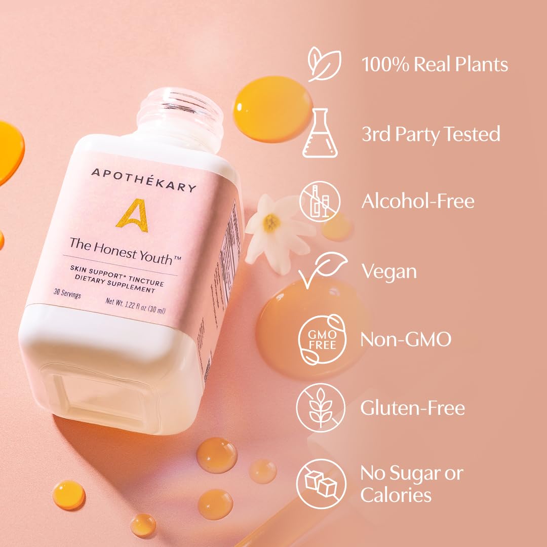 Close-up of Apothékary The Honest Youth Collagen Support Drops dropper