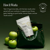 Close-up of Arrae Tone Creatine Gummies Sour Green Apple