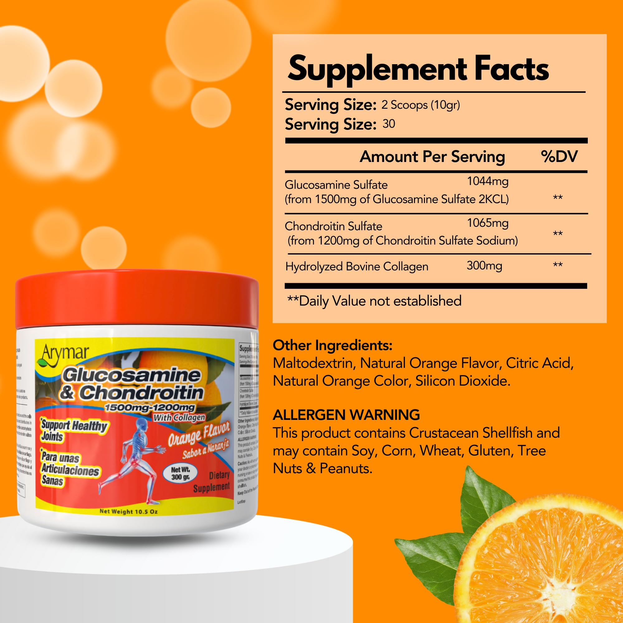 Close-up of Arymar Chondroitin Supplement packaging