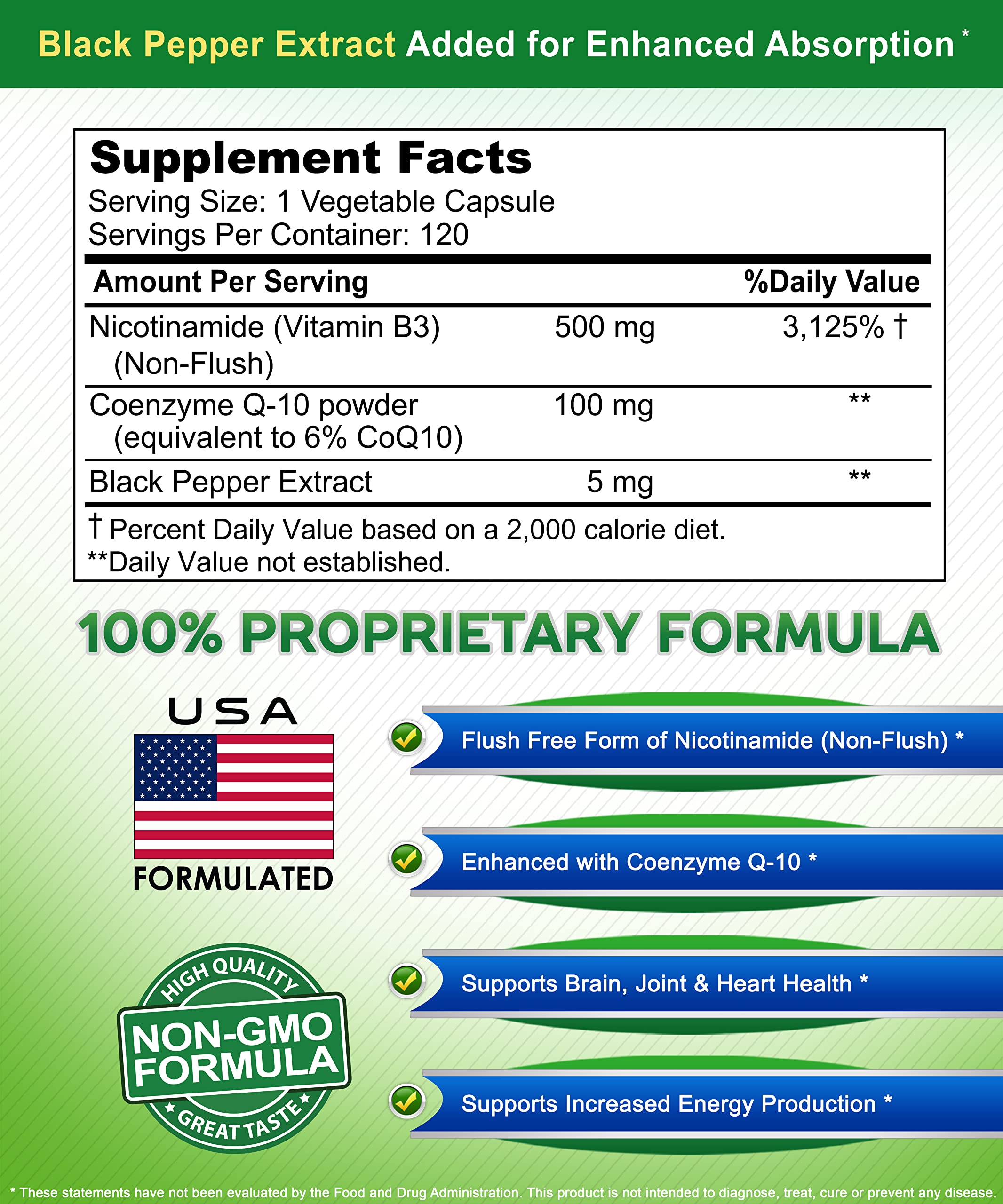 Close-up of aSquared Nutrition Nicotinamide CoQ10 capsules
