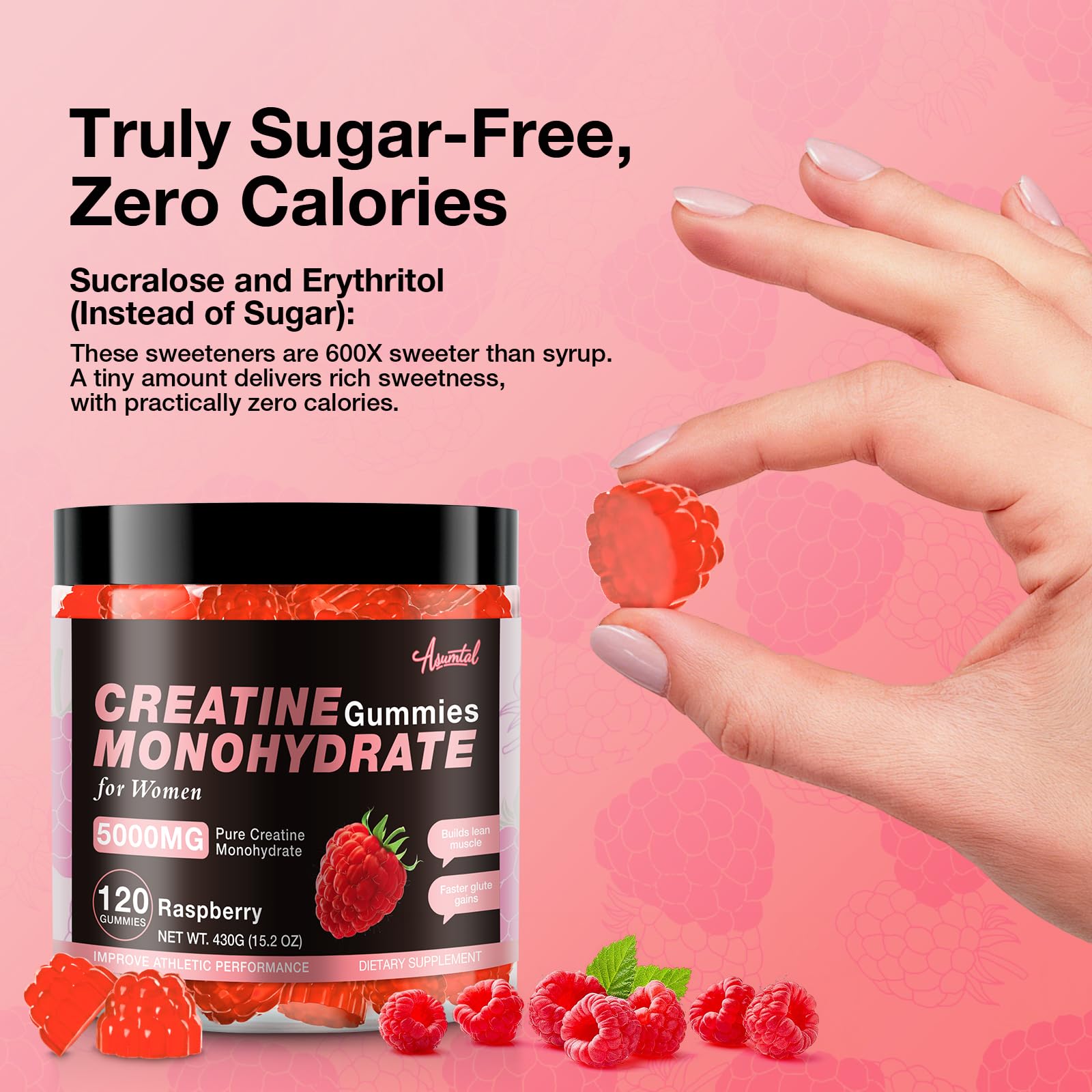 Close-up of Asumtal Pure Creatine Gummies