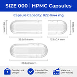 Close-up of ATLEMISME Empty Vegetarian Capsules Size 000