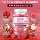 Close-up of Aurear Calcium Citrate Gummies showing texture
