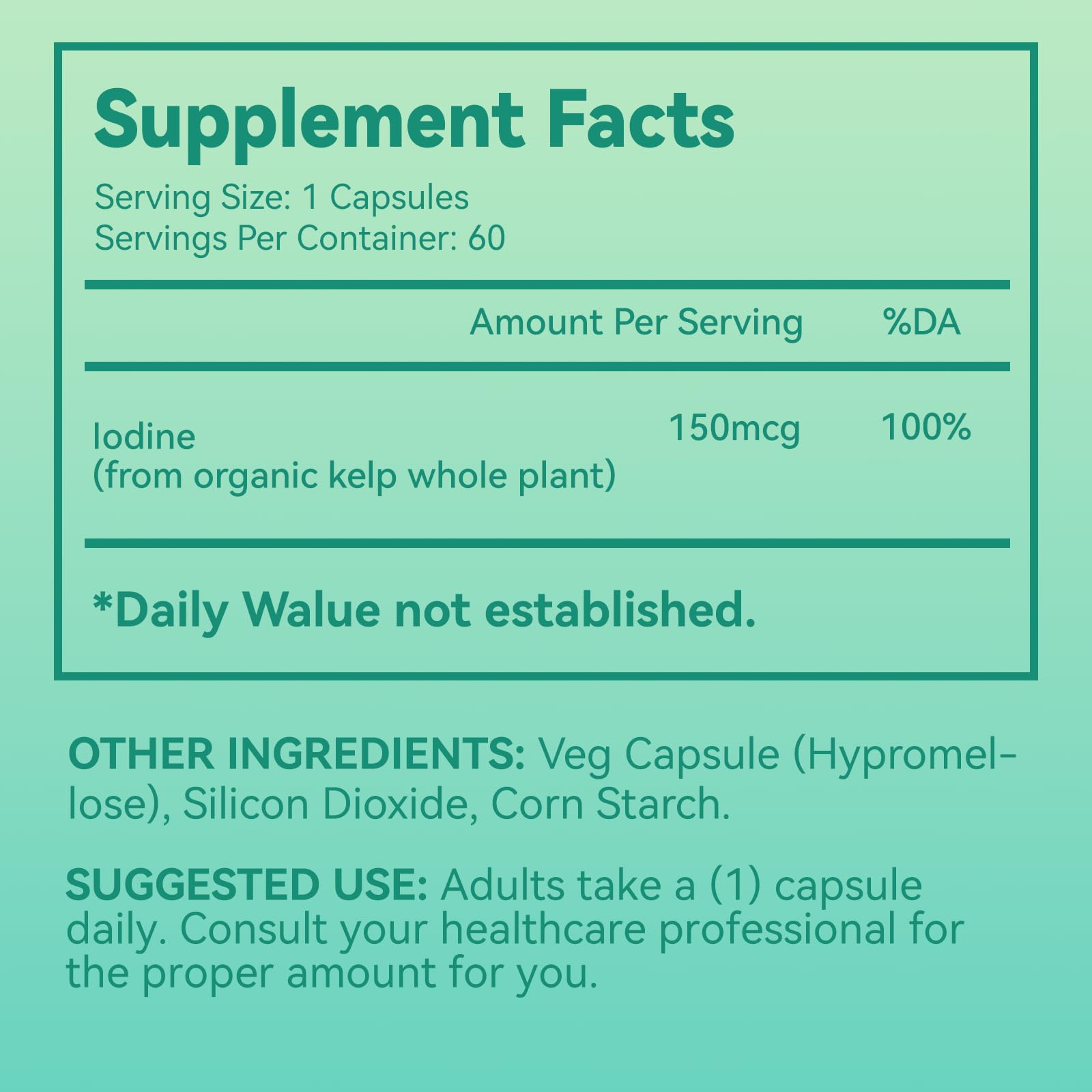 Close-up of Babivek Iodine Supplement vegan capsules