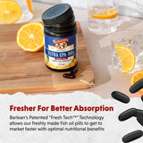 Close-up of Barlean's Fresh Catch Fish Oil softgel