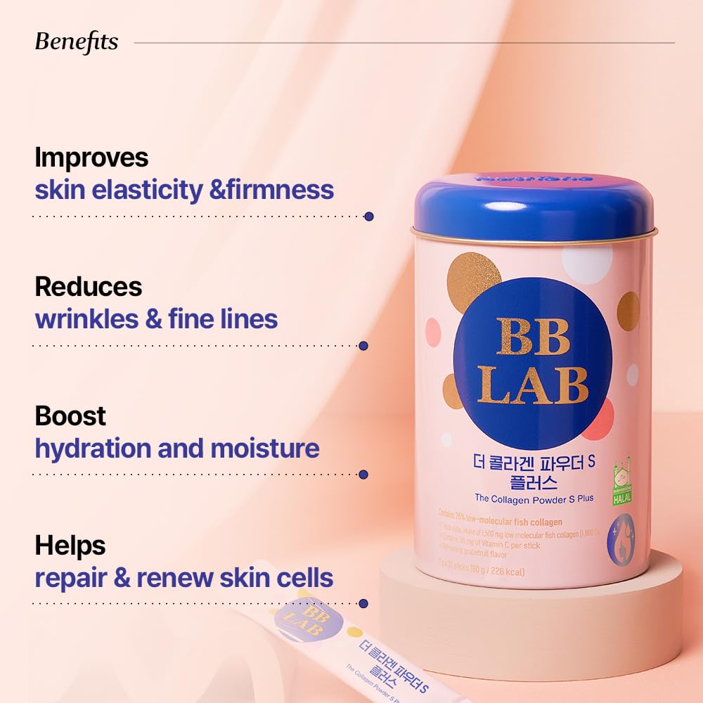 Close-up of BB LAB Collagen stick showing grape fruit flavour