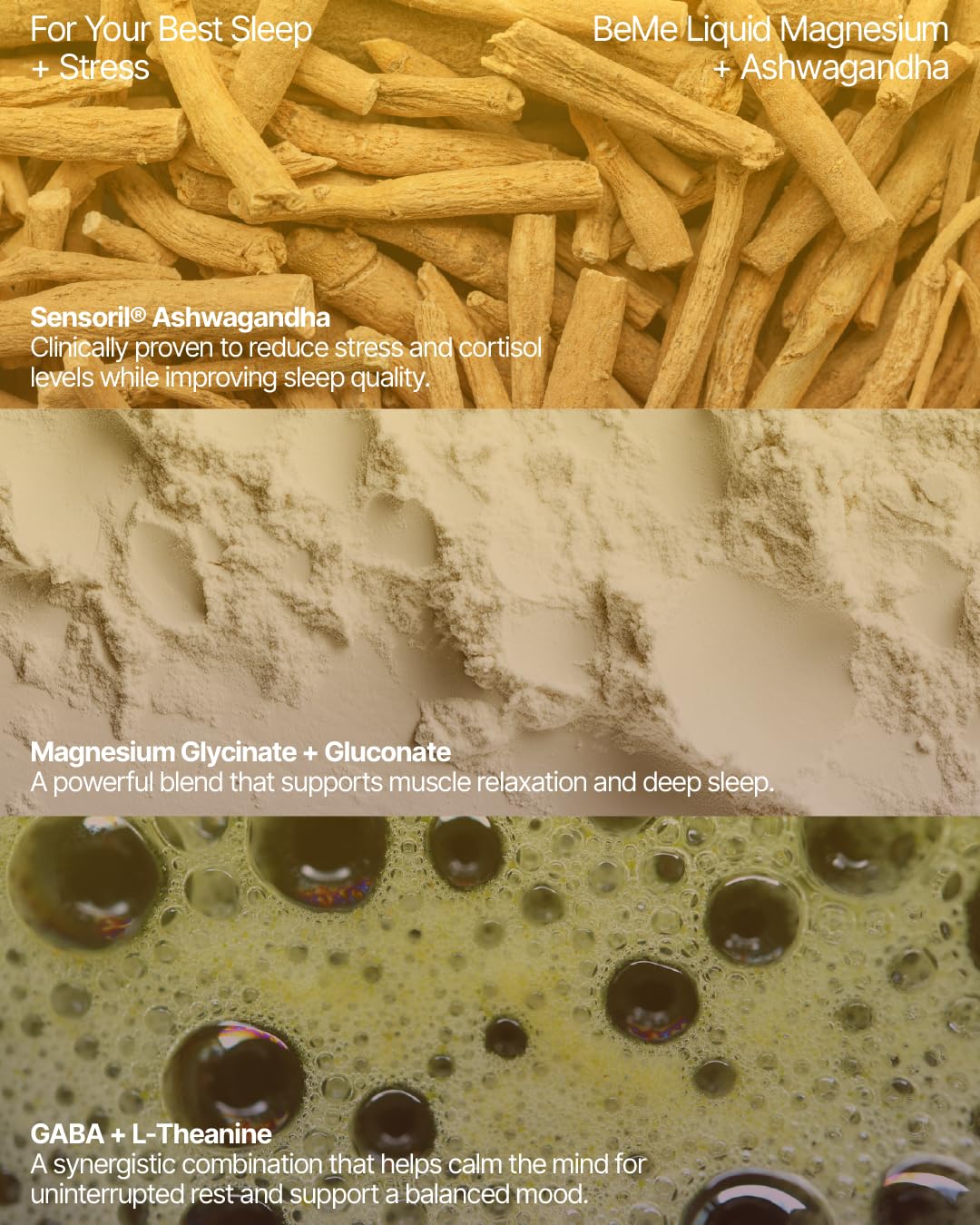 Close-up of BeMe Magnesium Drink Sachets showing tear-and-go sachet