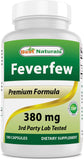 Close-up of Best Naturals Feverfew Capsule with detailed texture