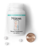 Close-up of Bezwecken Melatonin Tablets showing size and shape
