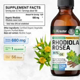 Close-up of BIO KRAUTER Rhodiola Rosea liquid drops with dropper