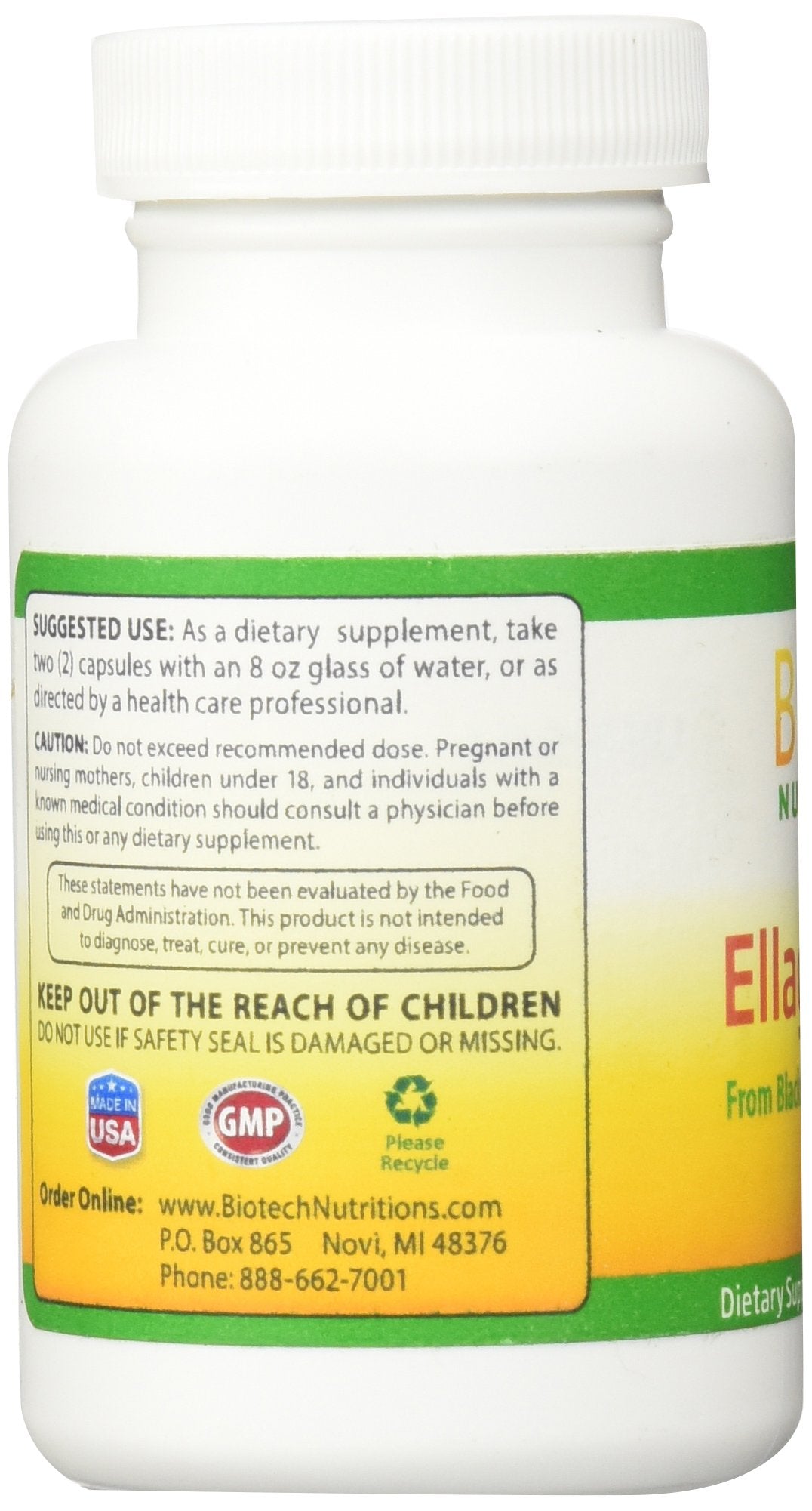 Close-up of Biotech Nutritions Ellagic Acid vegetable capsule