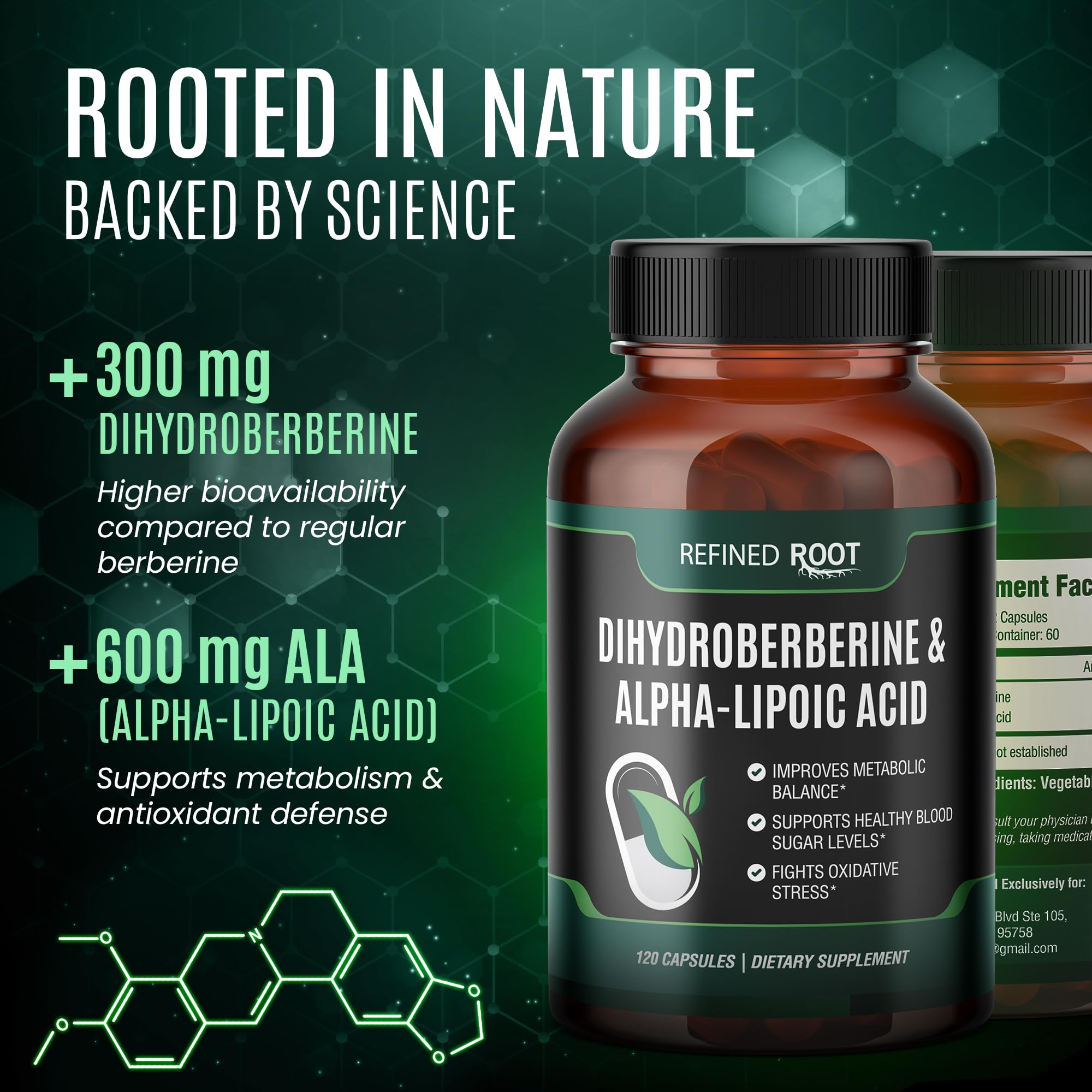 Close-up of Blast Supplements Dihydroberberine capsules