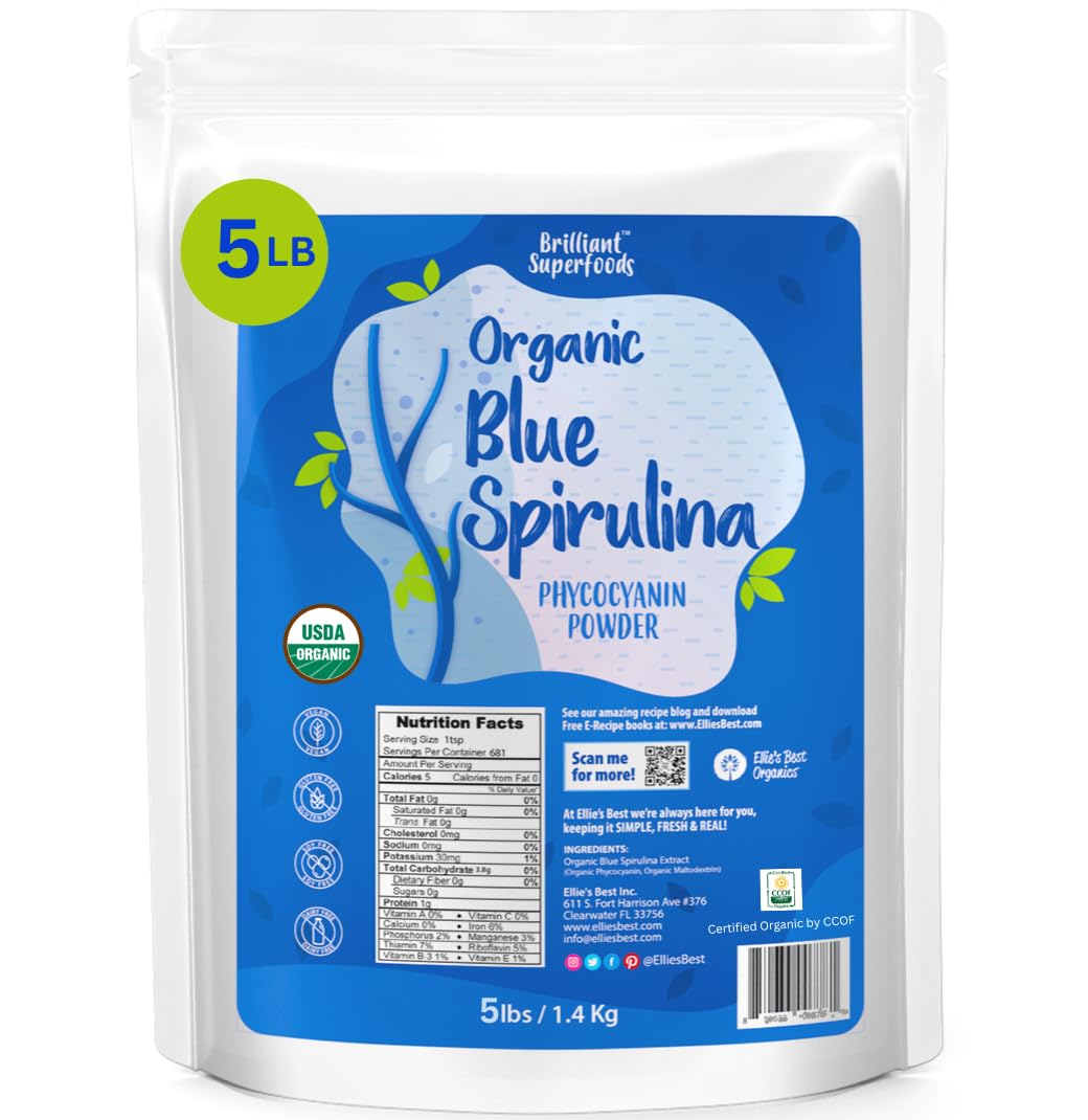 Close-up of blue spirulina powder texture