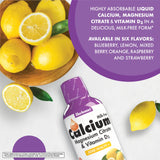 Close-up of BlueBonnet Liquid Calcium Citrate ingredients