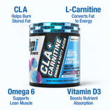 Close-up of BPI Sports CLA + Carnitine ingredients