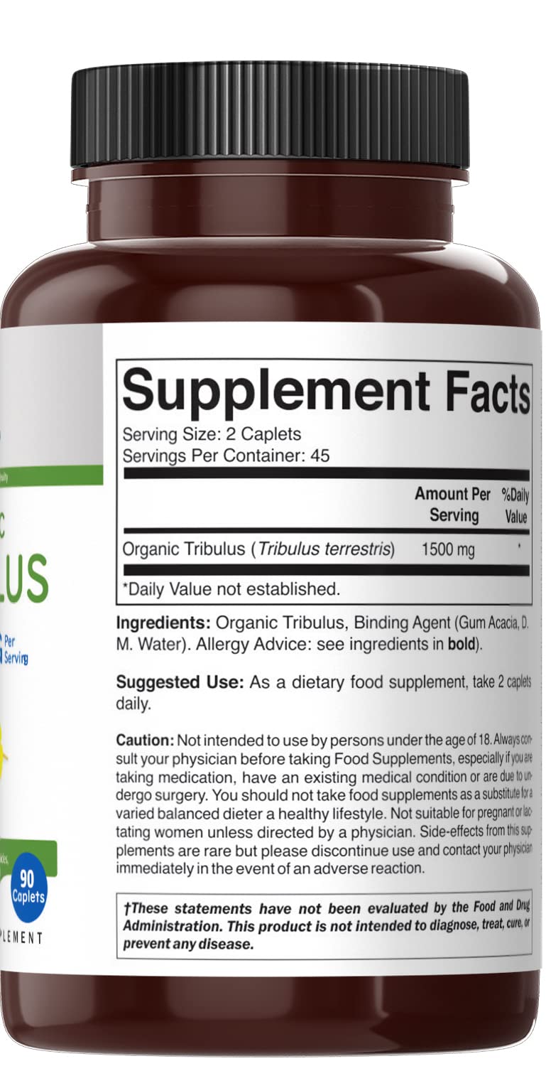 Close-up of Brieofood Organic Tribulus tablet