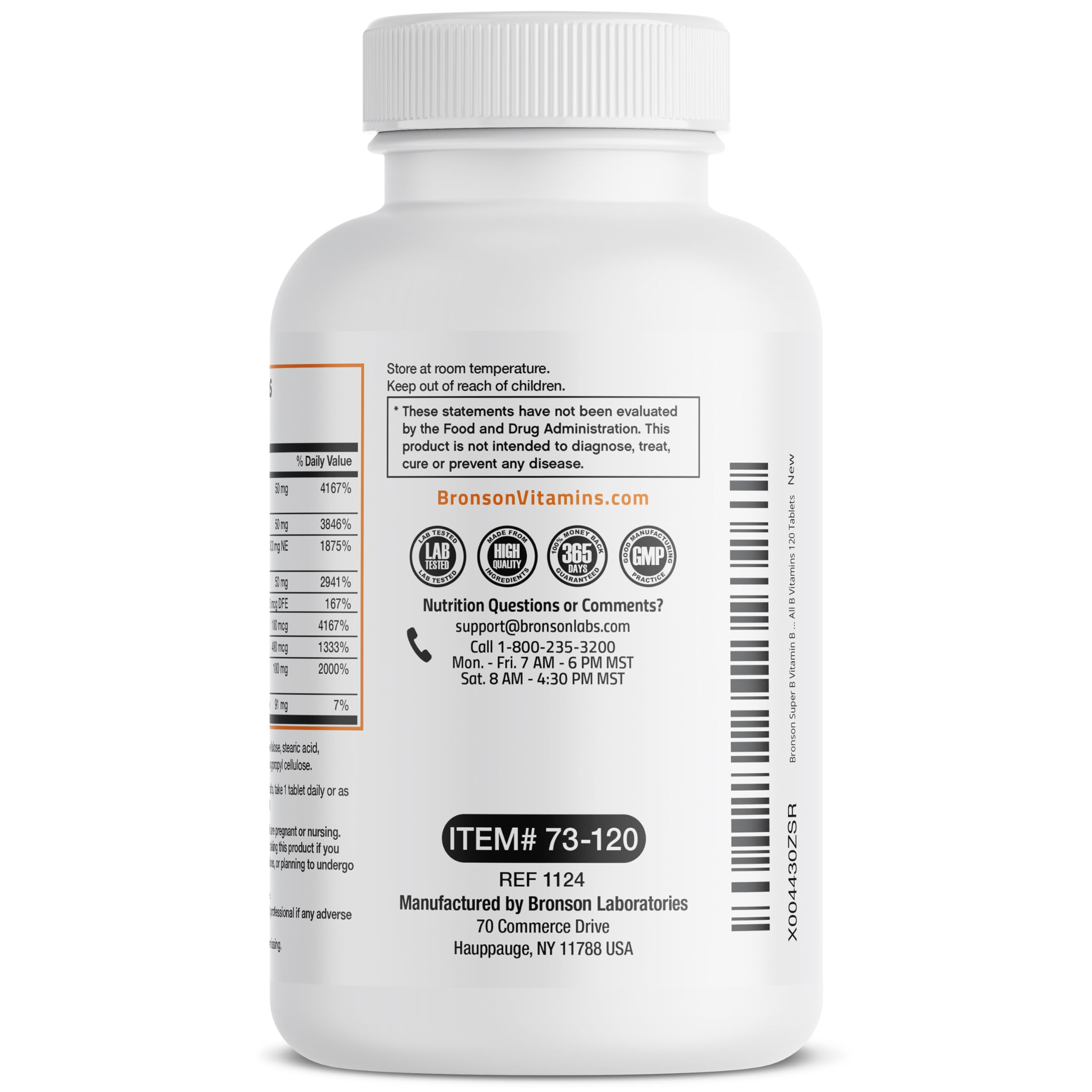 Close-up of Bronson B-Complex Vitamins tablet