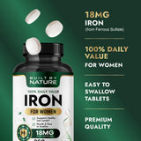 Close-up of Built by Nature Iron Supplement tablets