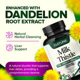 Close-up of Built by Nature Milk Thistle capsules