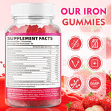 Close-up of BVIVLOO Iron Gummies showing soft chewable texture