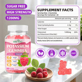Close-up of BVIVLOO Potassium Chloride Gummies showing raspberry flavour
