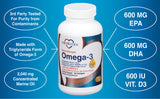 Close-up of CardioTabs Omega-3 softgel showing citrus berry flavour
