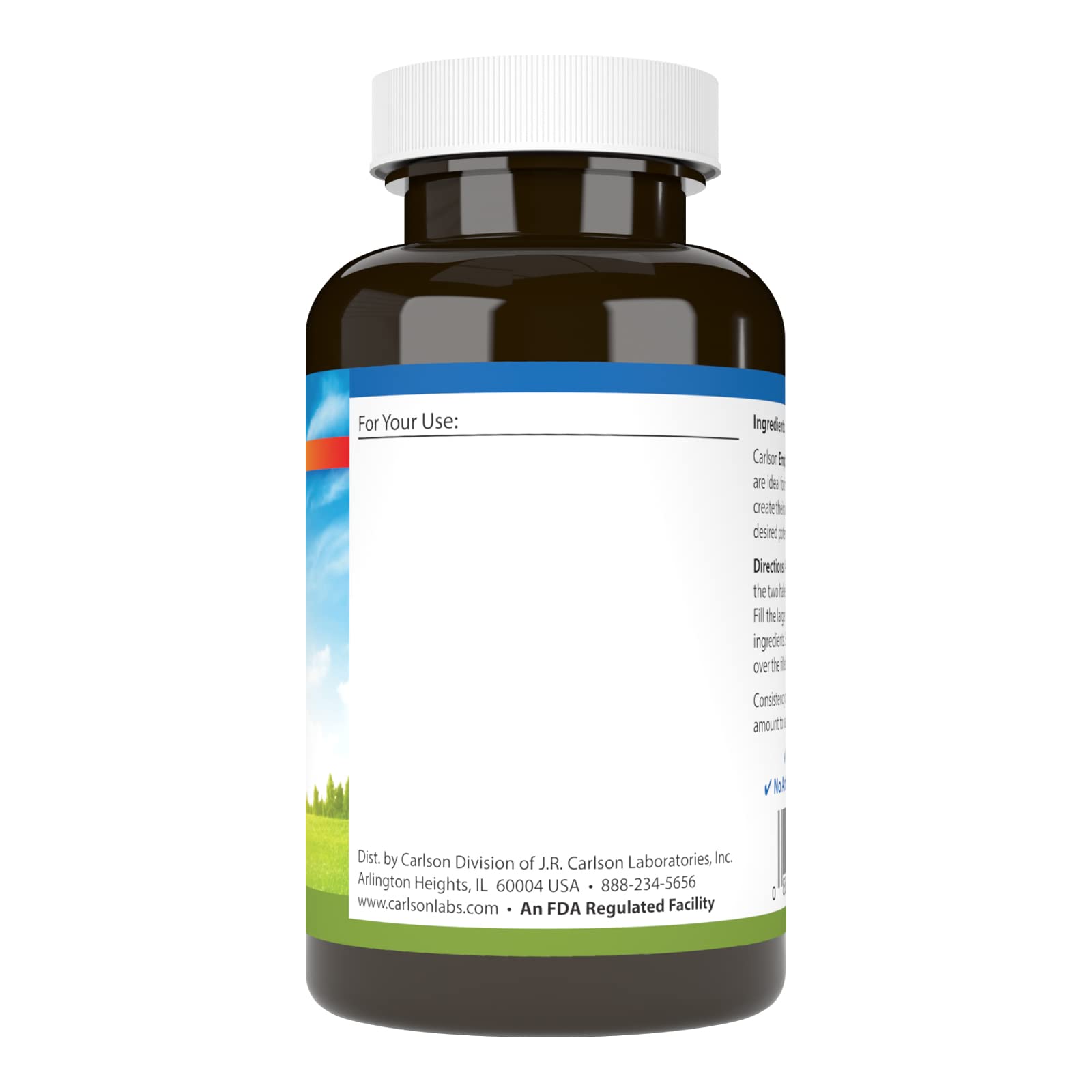 Close-up of Carlson Empty Gelatin Capsules showing size and texture