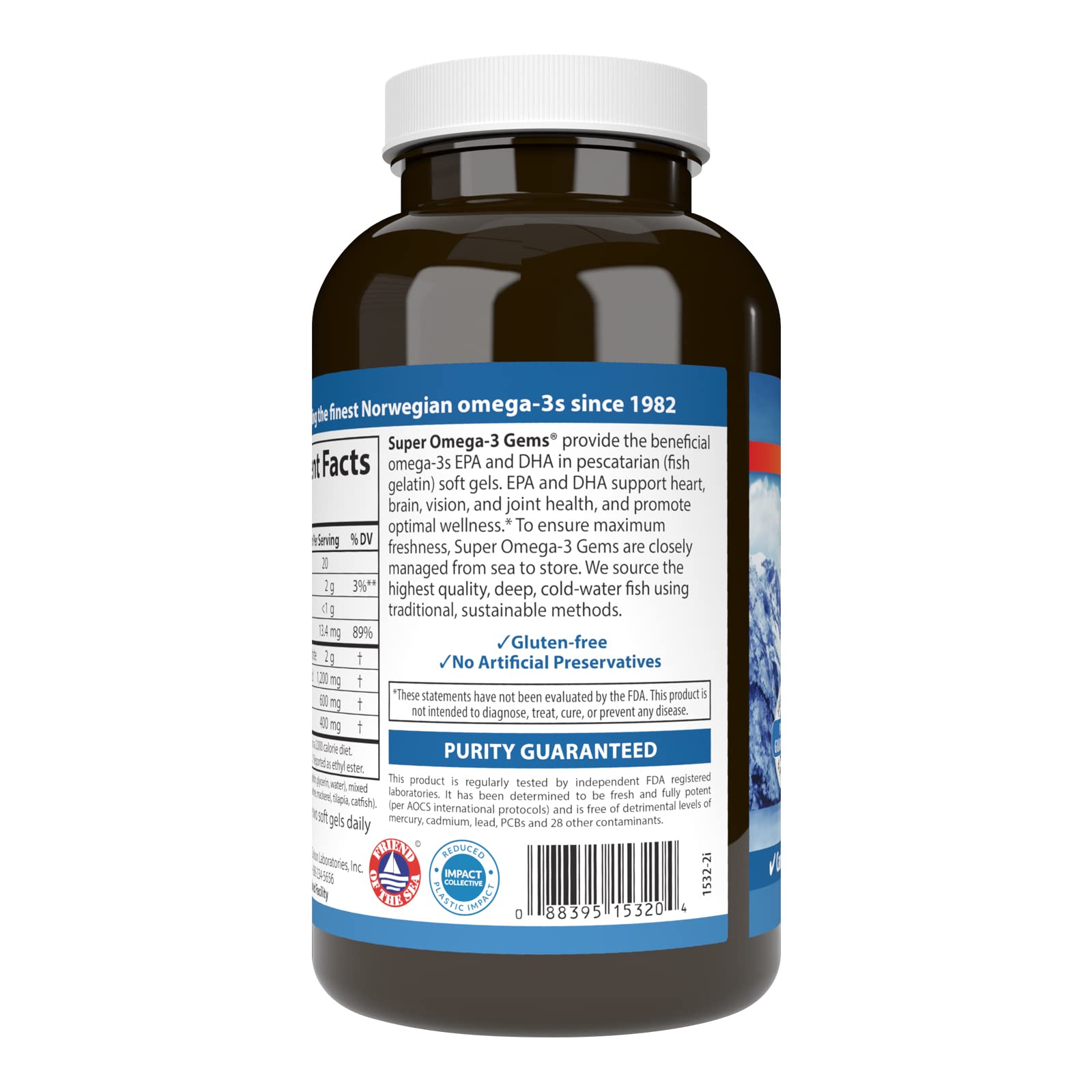 Close-up of Carlson Omega-3 Fish Oil Soft Gels showing soft gel texture