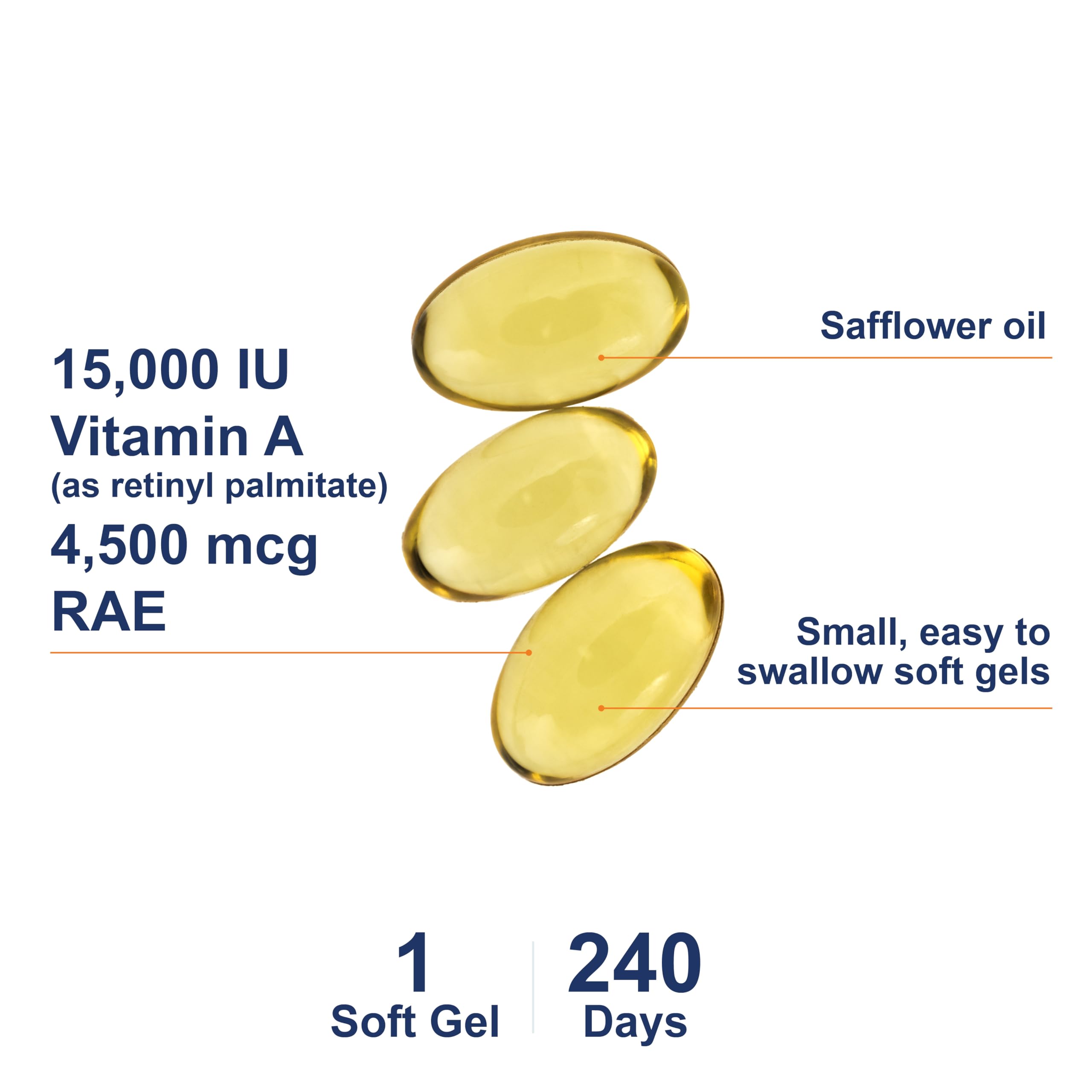 Close-up of Carlson Vitamin A Palmitate Soft Gel