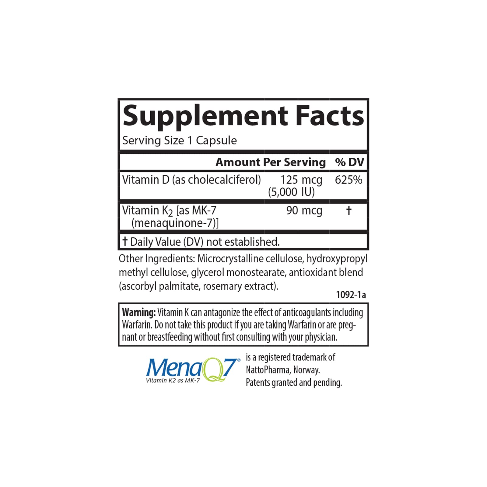 Close-up of Carlson Vitamin D3 & K2 Capsules